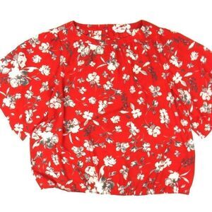 NWT Reitmans Top Red with White and Gray Flowers Blouse Women's Plus Size 3X